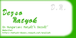 dezso matyok business card